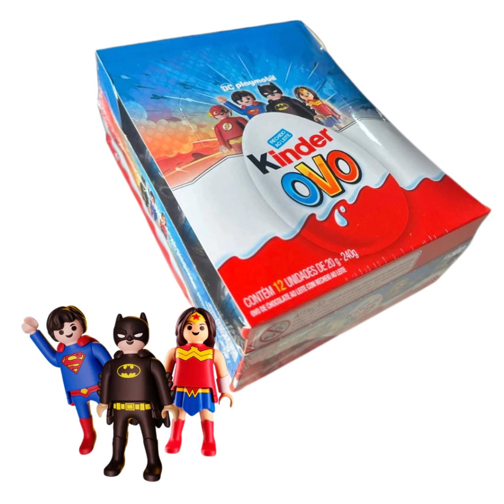 Kinder Ovo Edição DC Playmobil 12 Unidades
