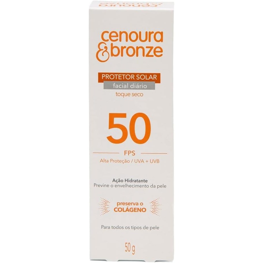 Cenoura e Bronze Protetor Solar Facial Fps50 50G
