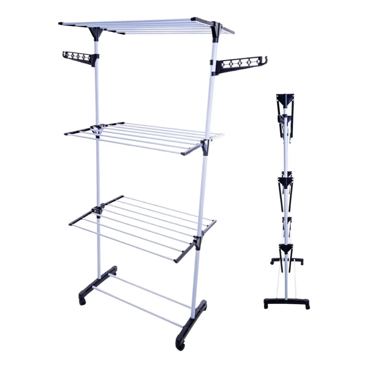  Varal De Chão De Roupas Grande Dobrável 3 Andares Vertical