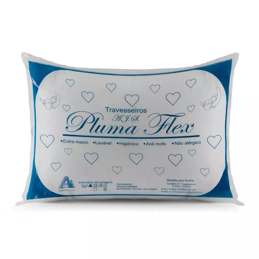 4 Travesseiro De Manta 100% Fibra Mista Promoção, Anti-ácaro, Macio, Confortável