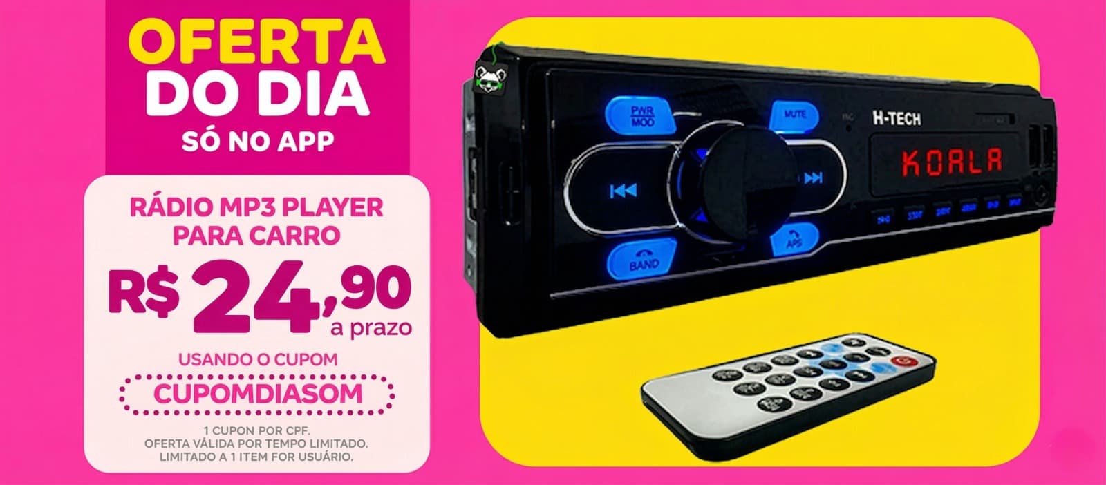 Rádio Mp3 Player Som Carro Automotivo Bluetooth Sd USB 1 Din – H-tech