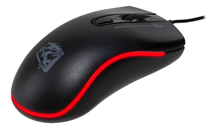 Mouse Gamer ELG Dragon War MGDW com Fio, LED 7 Cores e 2400 DPI