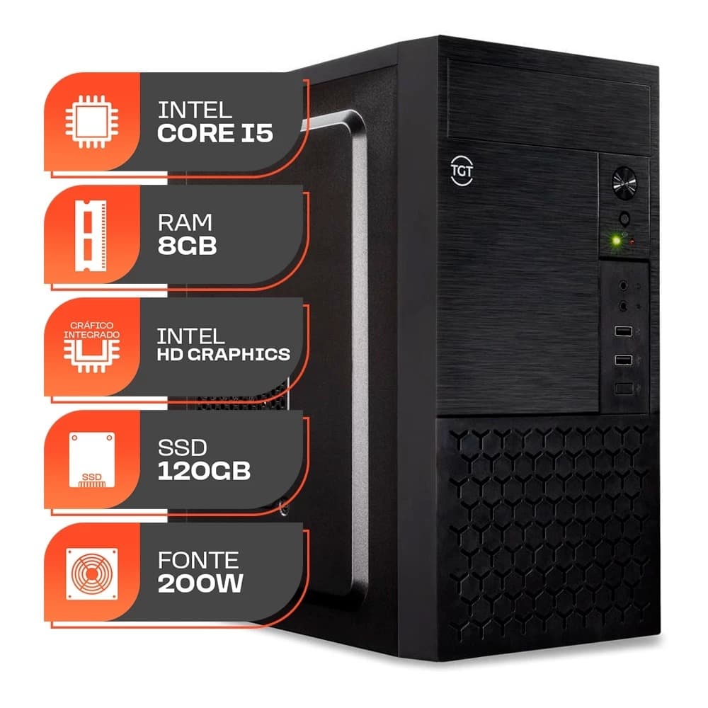 Computador Home Essential S, Intel Core I5, 8GB DE RAM, SSD 120GB