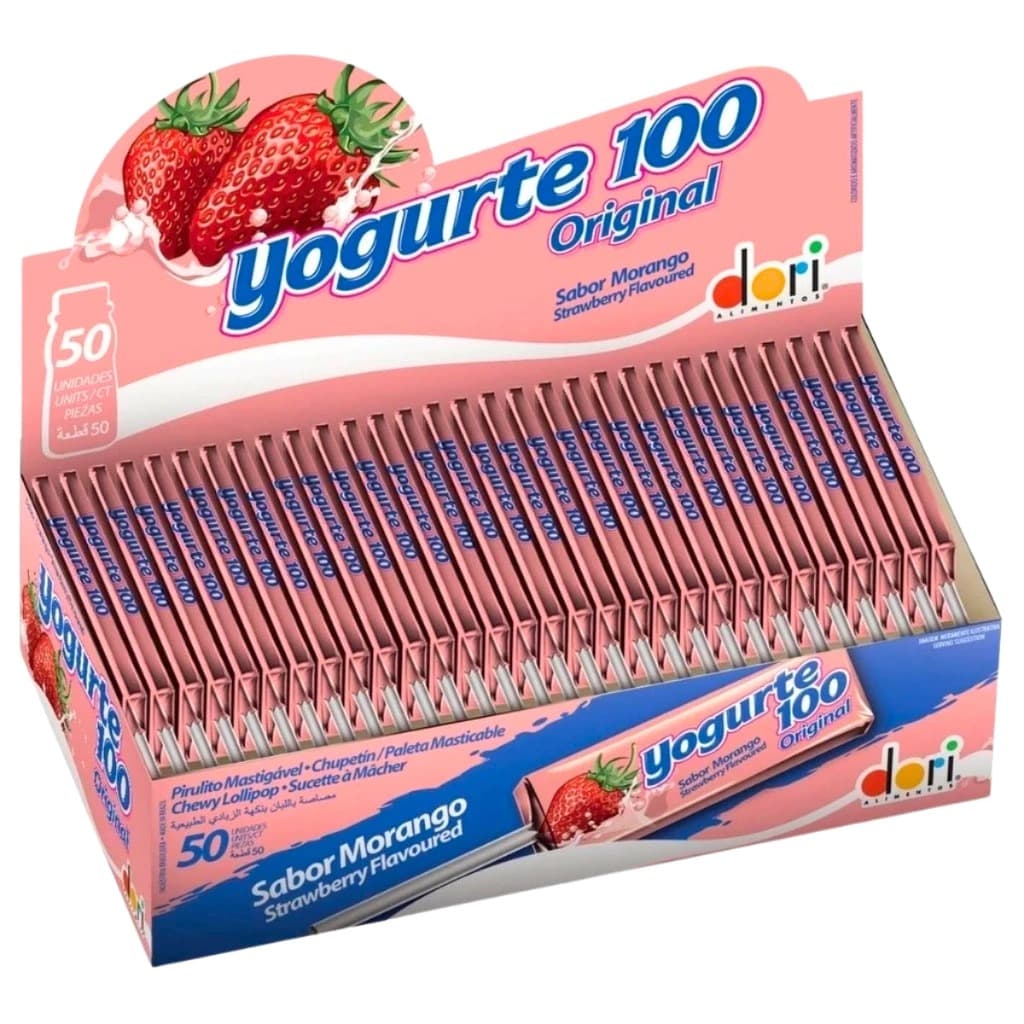 Pirulito Yogurte 100 Mastigável C/50 Unidades Dori Doces Festa Aniversário Atacado