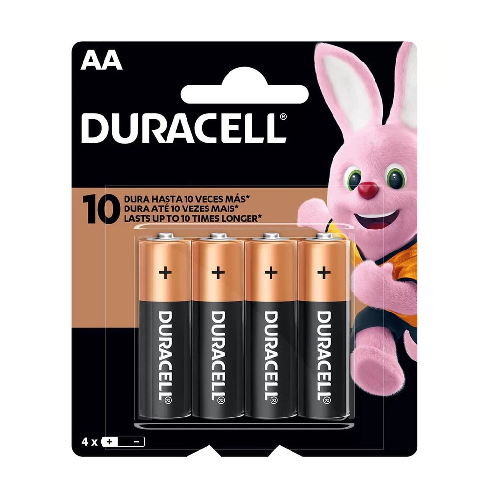 Pilha Duracell Alcalina Pequena AA - 4 Unidades