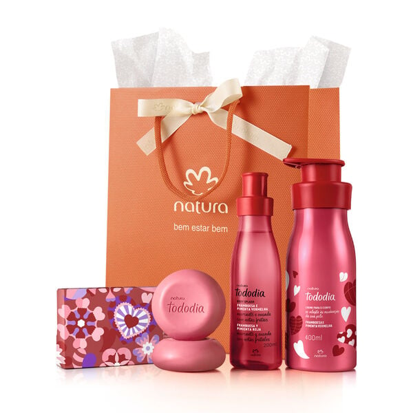 Presente Dia dos Namorados Banho, hidratação e Perfumação Tododia Framboesa e Pimenta Vermelha