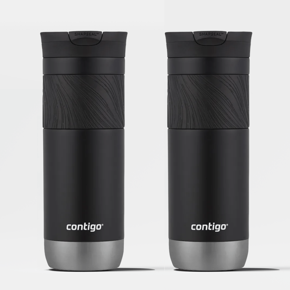 Kit com 2 Copos Térmicos Byron SNAPSEAL™ Preto Contigo | 591ml