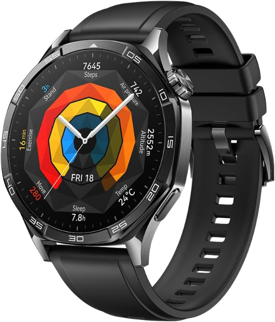 Smartwatch, HUAWEI WATCH GT 5 46mm, Nova Experiência de Corrida e Ciclismo, Sharp-Edged Design, Até 2 Semanas de Bateria, Compatível com iOS e Android, Sistema GPS Integrado, Preto