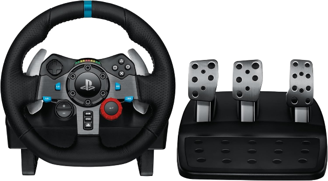 Volante e Pedais Logitech G29 Driving Force com Force Feedback para PS5, PS4, PS3 e PC