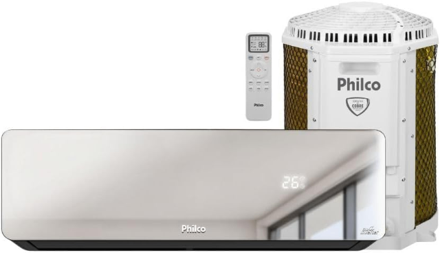 Ar Condicionado Split Inverter Philco PAC9QG Espelhado 9000 BTUs Quente e Frio 220V