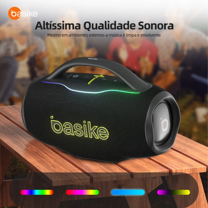 Astgn X Basike Caixa De Som Sem Fio Boombox 100w 10000mah Ipx6 Rgb Hifi Tws