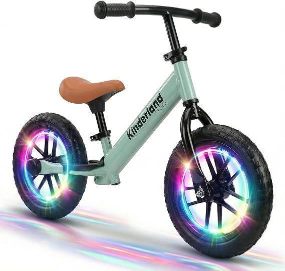 Bicicleta de Equilíbrio Infantil Rodas LED Patente Design - Brinquedo Montessori Educativo Menina Menino 2-6 Anos - Presente Mágico para Grande Aventura e Coordenação