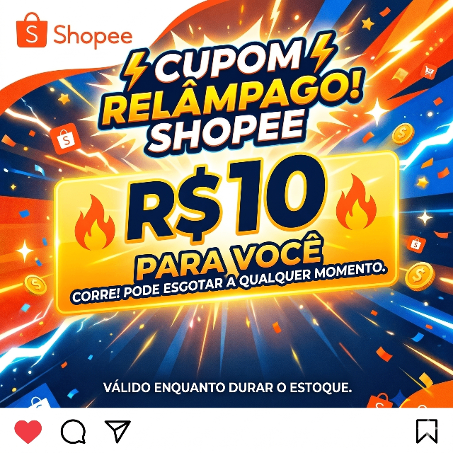 Cupom de R$ 10 acima de R$ 60 na Shopee