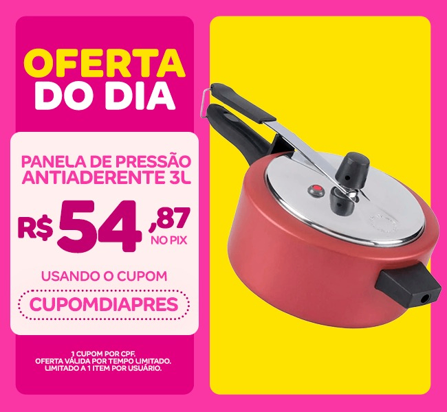 Panela De Pressão Antiaderente 3L Cereja Nacional - Alumínio Nacional