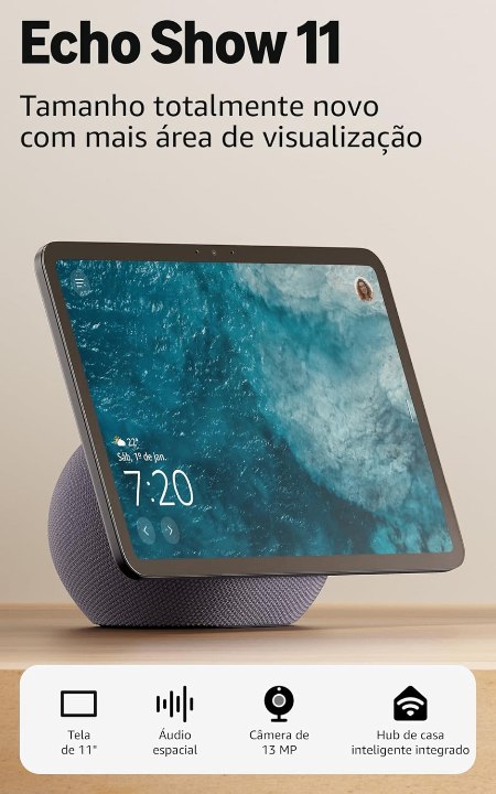 Amazon Echo Show 11 - Smart display Full HD de 11" redesenhado com mais área de visualização, áudio espacial e Alexa, Cor Grafite