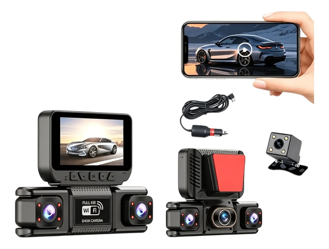 Câmera Veicular 4 Lentes 360° Wifi Full Hd 1080p