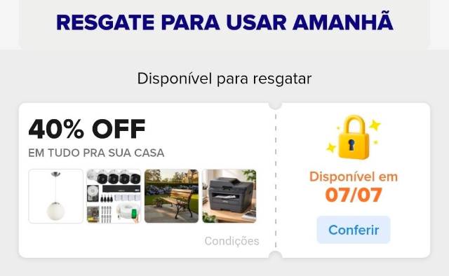 Cupom de 40% em tudo pra sua casa no Mercado Livre
