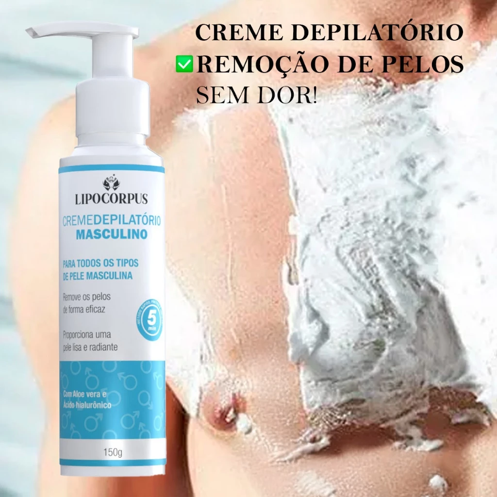 Creme Depilatório Masculino Creme Depilador Remoção de Pelos Fácil e Sem Complicações