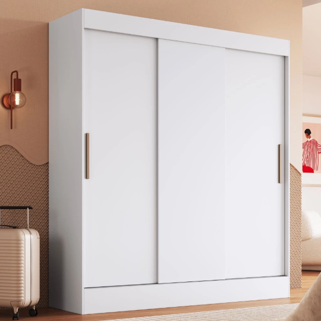 Guarda Roupa Casal Londres 3 Portas 2 Gavetas 100% Mdf - Doripel