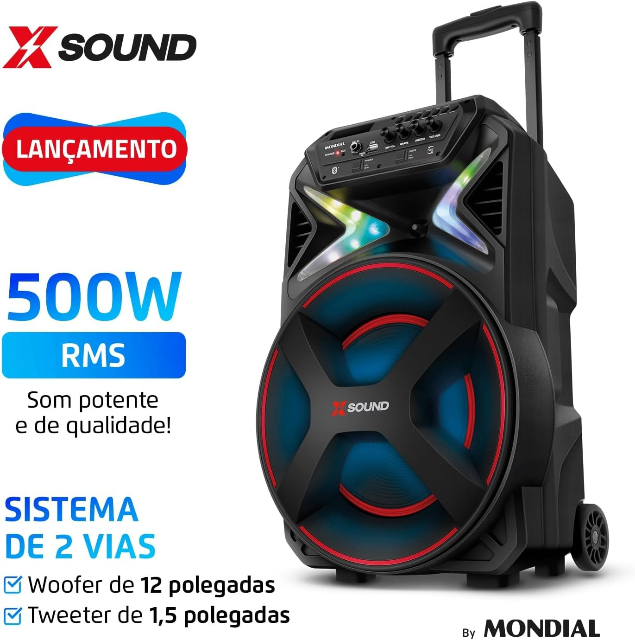 MONDIAL, Caixa Amplificada Xsound, Preto, 500W RMS, Bivolt - CM-500-N