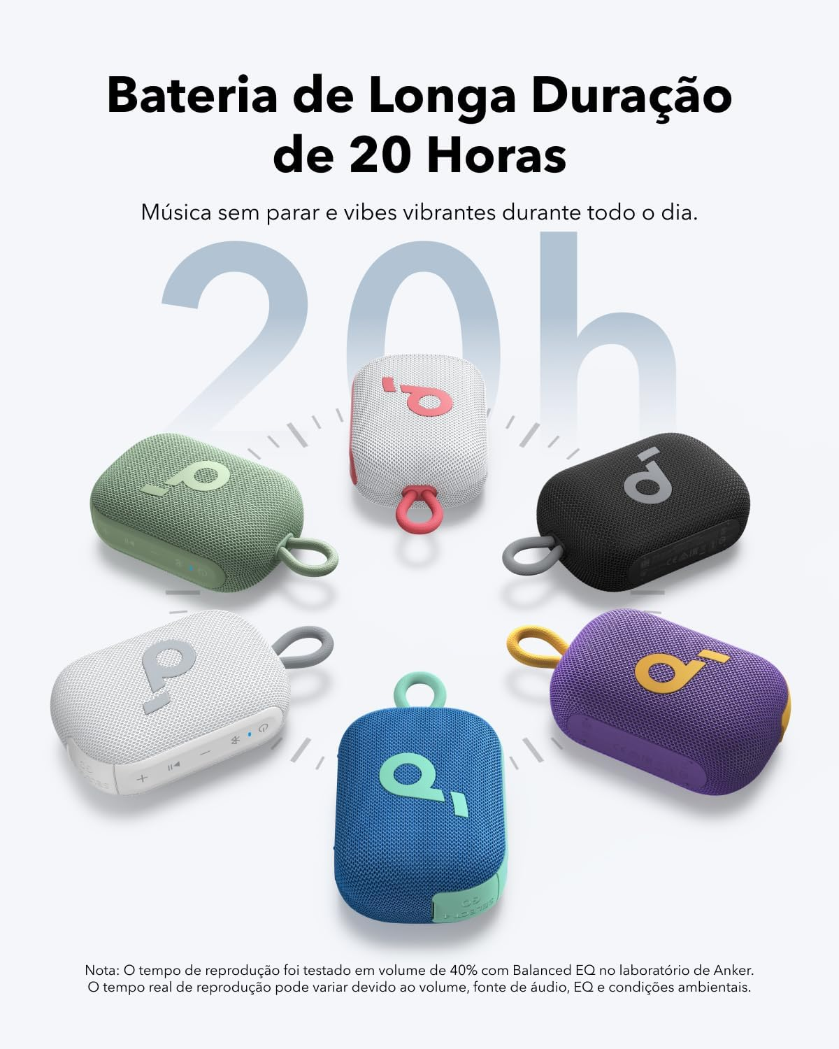 Soundcore Select 4 go da Anker Caixa de Som Portáteis Bluetooth, 20H de Reprodução, IP67 à Prova d'Água e Poeira, Flutuante, Som Potente, Ideal para Ambientes Internos, Externos e Passeios