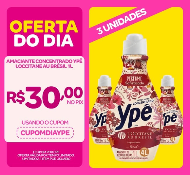 Amaciante Concentrado Ypê LOccitane au Brésil 1 Litro - 3 Unidades