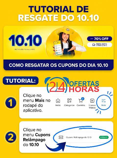 Resgate Cupons de 30% para utilizar no 10.10 do Mercado Livre