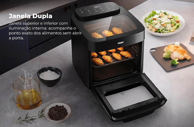 Haier Fritadeira Air Fryer Oven Digital 12L, 1800W Preta 127V