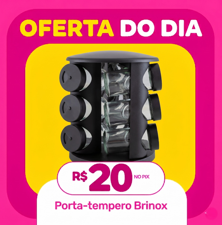 Porta-tempero de Vidro 10 Peças Brinox - Lock & Stock