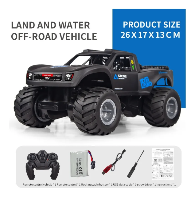 Caminhão Rc Anfíbio Off-road 26x17x13 Cm
