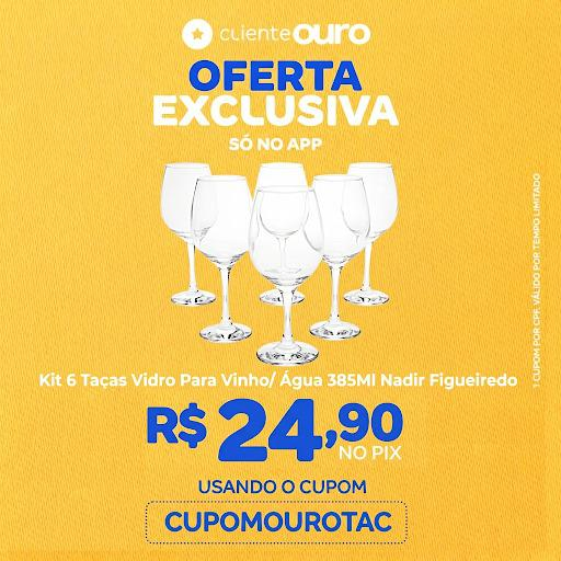 Kit 6 Taças Vidro Para Vinho/ Água 385Ml Nadir Figueiredo