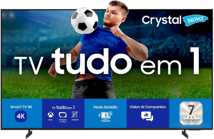 Samsung Smart TV 58" Crystal UHD 4K U8500F 2025, Xbox Cloud Gaming, Canais Gratuitos, 7 Anos de Atualização, AI Energy Mode, Alexa integrada