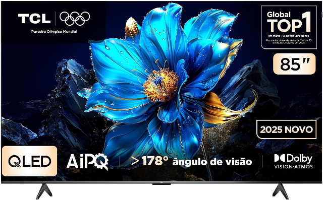 Smart TV TCL 85 Polegadas QLED 4K P7K WiFi Bluetooth Google TV HDR10+ Dolby Atmos Dolby Vision 85P7K
