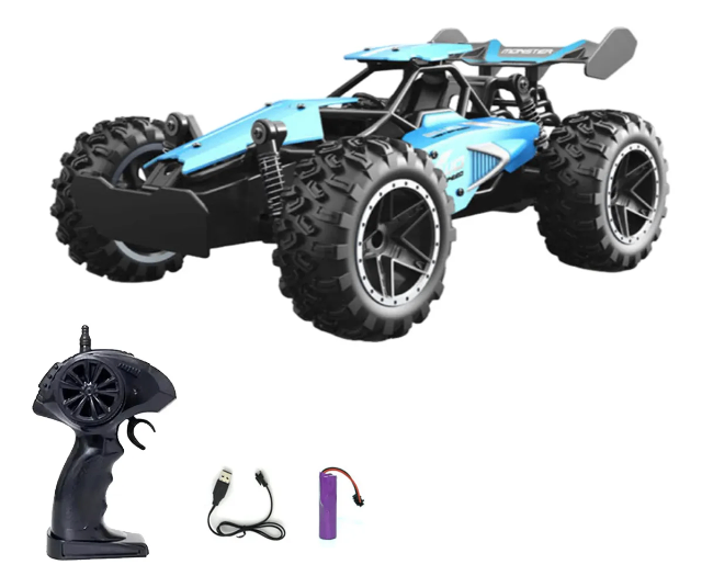 Carrinho Controle Remoto 1:18 Alta Velocidade 15km Azul