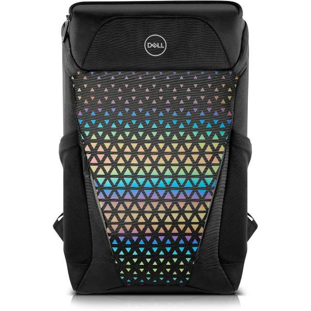 Mochila Dell Gaming 140T, Compatível com notebooks de até 17", Resistente à água, Painel frontal reflexivo, Vários compartimentos, Parte traseira em malha respirável, Preto