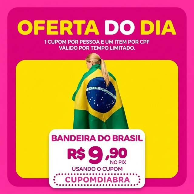 Bandeira Do Brasil Grande 1,50 x 0,90cm para bastao metro Poliéster - brasileiro