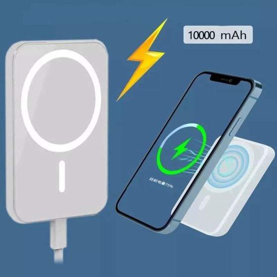 Portable Induction Charger for iPhone/Android Magsafe Wireless Battery Charge 5000mAH/10000mah