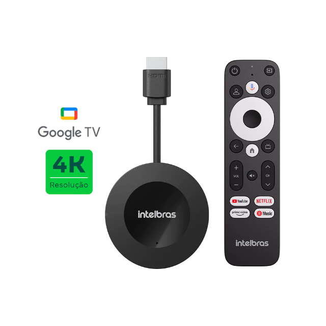 Smart Box Android TV G Dongle 4K Intelbras 32GB