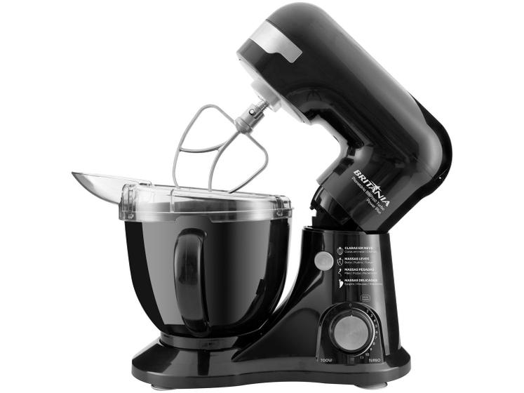 Batedeira Planetária Britânia Preta 700W - Turbo Power Plus BBP760P 12 Velocidades