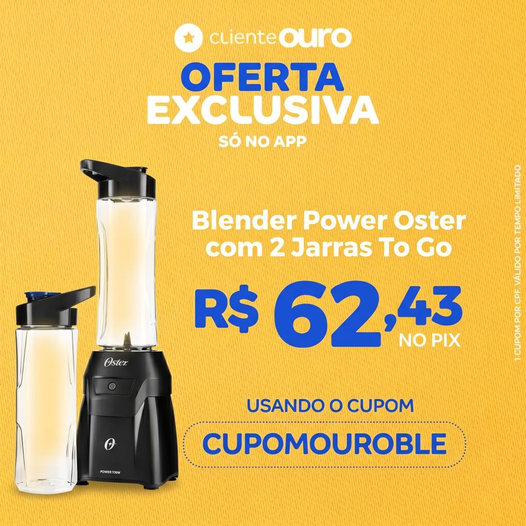 Blender Power Oster com 2 Jarras To Go