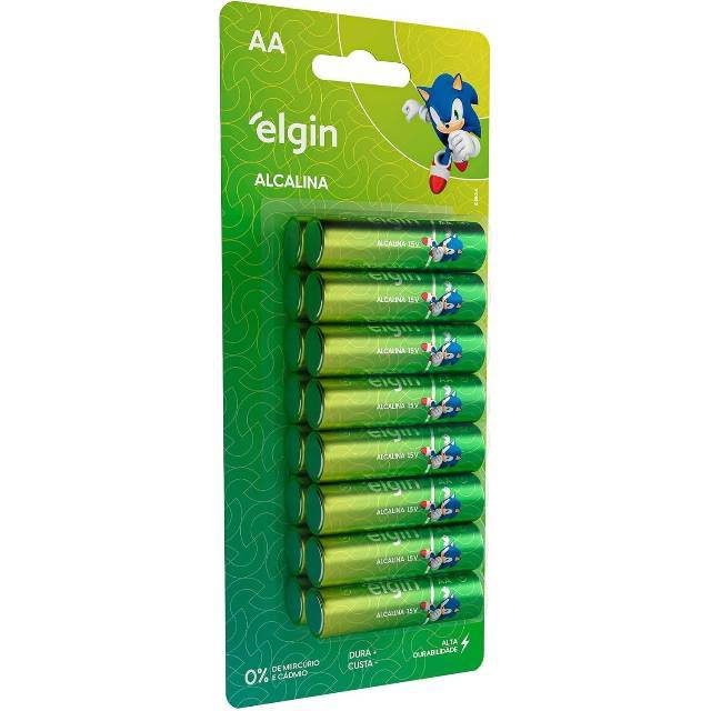 Pilha Alcalina AA com 16 unidades Elgin Comum