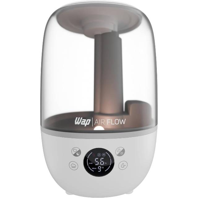 WAP Umidificador de Ar WAP AIR FLOW DIGITAL 3 em 1 Silencioso 23h de Autonomia 3 Níveis de Névoa Reservatório Para Essência