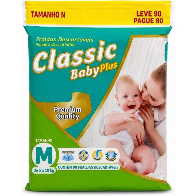Fralda Classic Mega M - pacote com 90